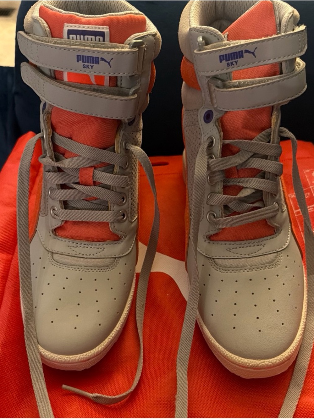 Puma High-Top Sneakers in Orange and Gray